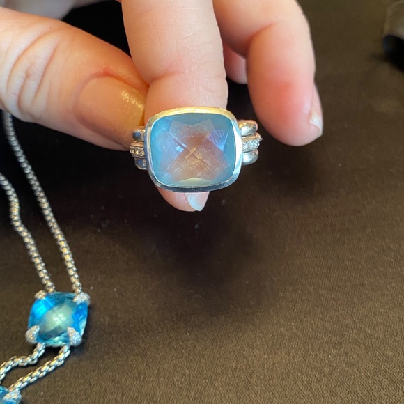 David Yurman Wellesley Blue Topaz Ring - Picture 4 of 4